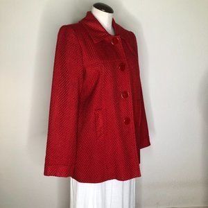 "Harve Bernard Elements" Red Mid length Vintage Style Coat (Like New)